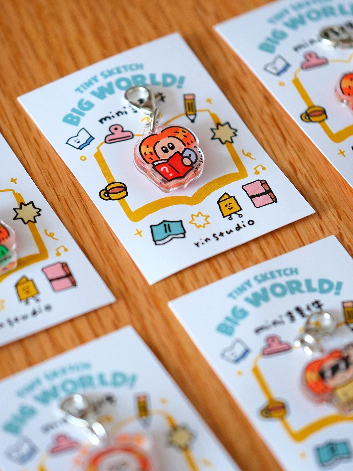 Mini TN Charm – Cute Kawaii Daily Life Acrylic Charm | RiN Studio Planner Bag Traveler's Notebook Keychain Accessory