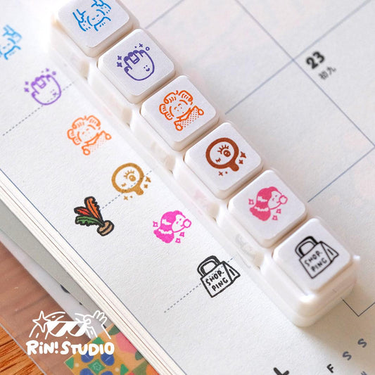 Mini 6 in 1 Stamps - City Girl - Portable Size