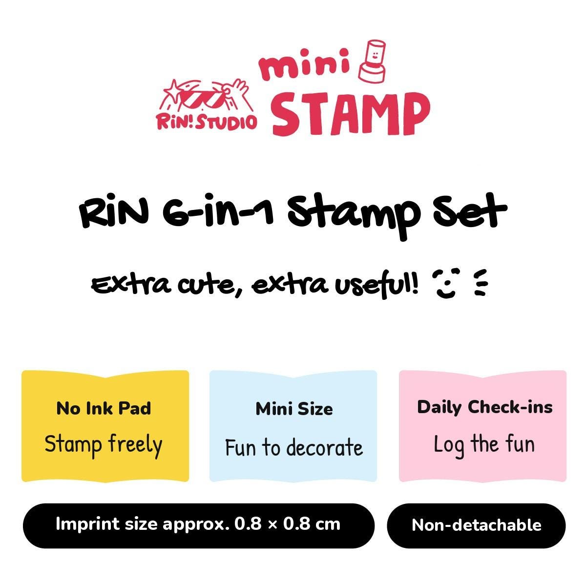 Mini 6 in 1 Stamps - What to Eat - Food - Portable Size