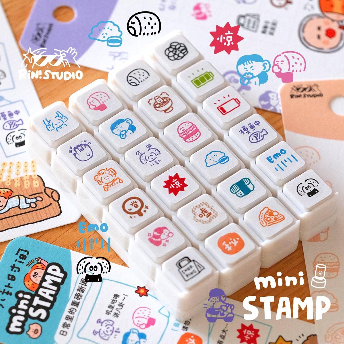 Mini 6 in 1 Stamps - What to Eat - Food - Portable Size