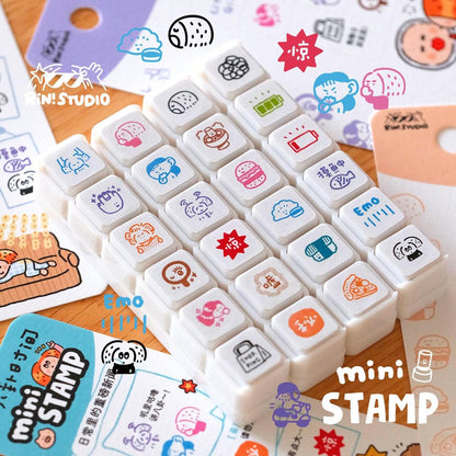 Mini 6 in 1 Stamps - What to Eat - Food - Portable Size
