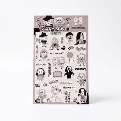 Scary Movie Sticker Sheet – Halloween Horror Stickers | RiN Studio Spooky Movie Journal Planner PVC Stickers