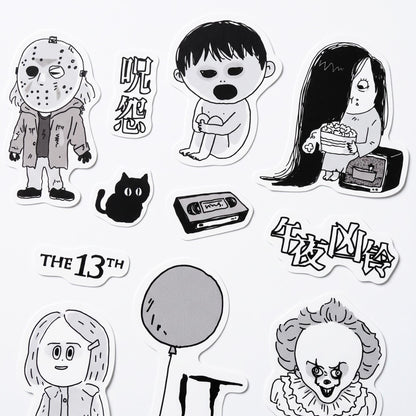Scary Movie Sticker Sheet – Halloween Horror Stickers | RiN Studio Spooky Movie Journal Planner PVC Stickers