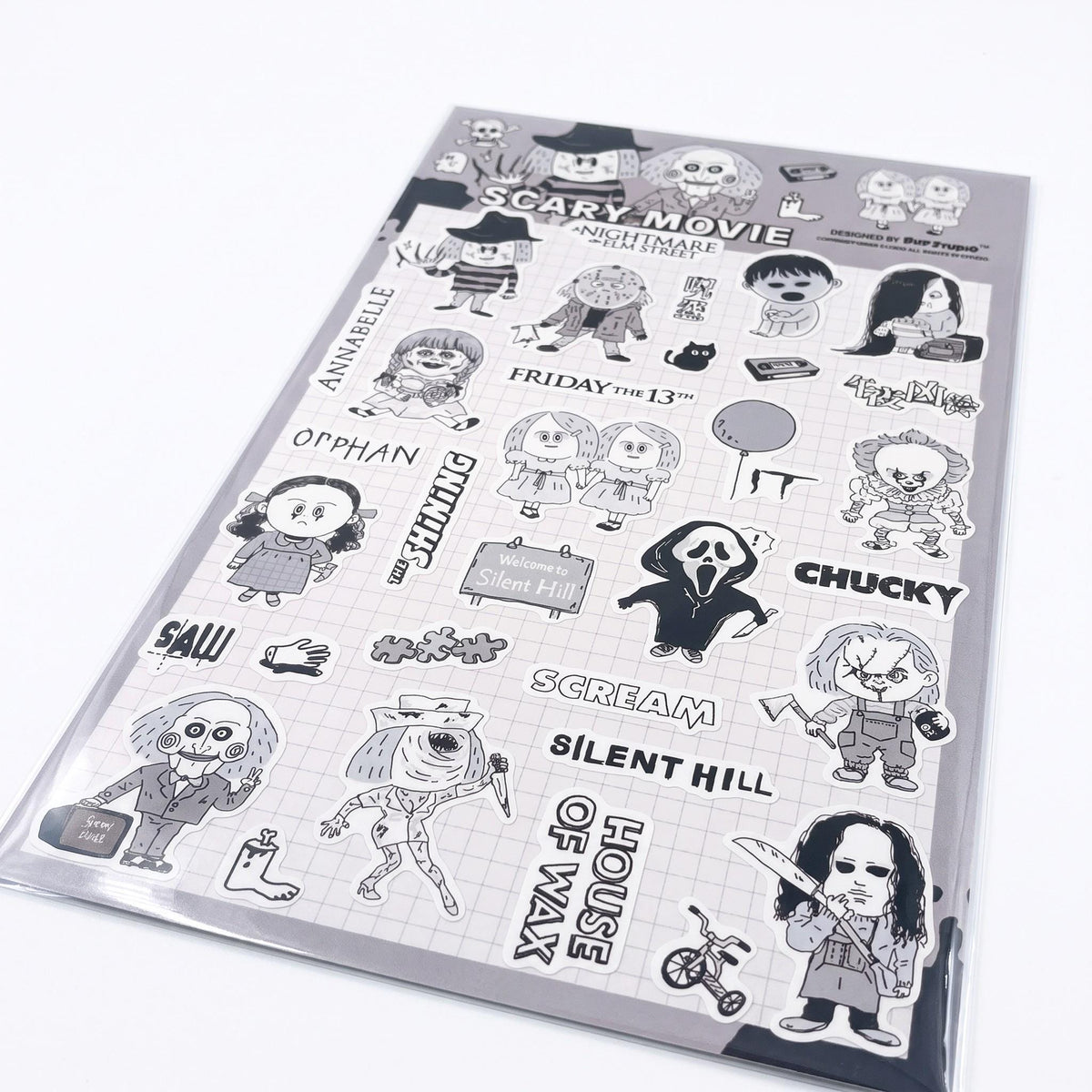 Scary Movie Sticker Sheet – Halloween Horror Stickers | RiN Studio Spooky Movie Journal Planner PVC Stickers