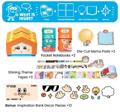 Shining Box Inspiration Bank – Limited Edition Stationery Gift Box Set | RiN Studio Desk Decor