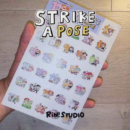 Strike a Pose Stickers | Number | Dates | Vol 4